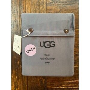 UGG Haven Queen Sheet Set Cooling Technology Soft Breathable Cyclone Blue NWT